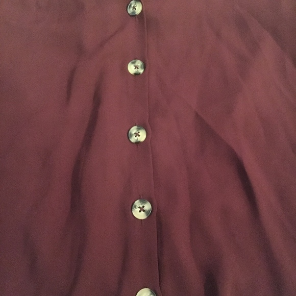 Dynamite Burgundy Button up blouse - Picture 2 of 4